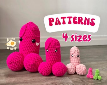 BUNDLE Tiny, lil', Big, Giant Willy CROCHET PATTERN