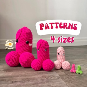 BUNDLE Tiny, lil&#39;, Big, Giant Willy CROCHET PATTERN