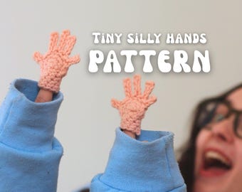 PATTERN Tiny Silly Hands Finger Puppet crochet pattern