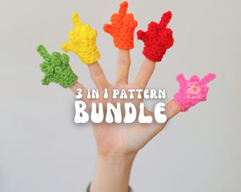 BUNDLE 3 in 1 Tiny Silly Hand Crochet Pattern
