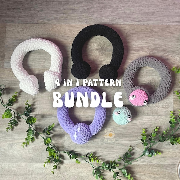 4 IN 1 BUNDLE PATTERN, Ring Piercings crochet patterns, 2 Captive bead rings and 2 horseshoe rings patterns