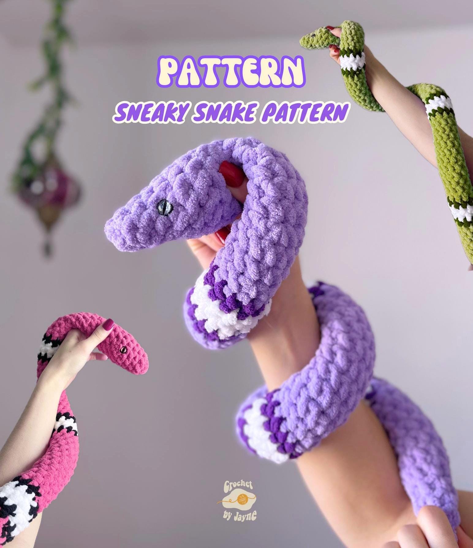 36 Snake Crochet Patterns to Stitch: Amigurumi, Plush, No-Sew, and Giftable Designs 26 No-sew Sneaky Snake Crochet