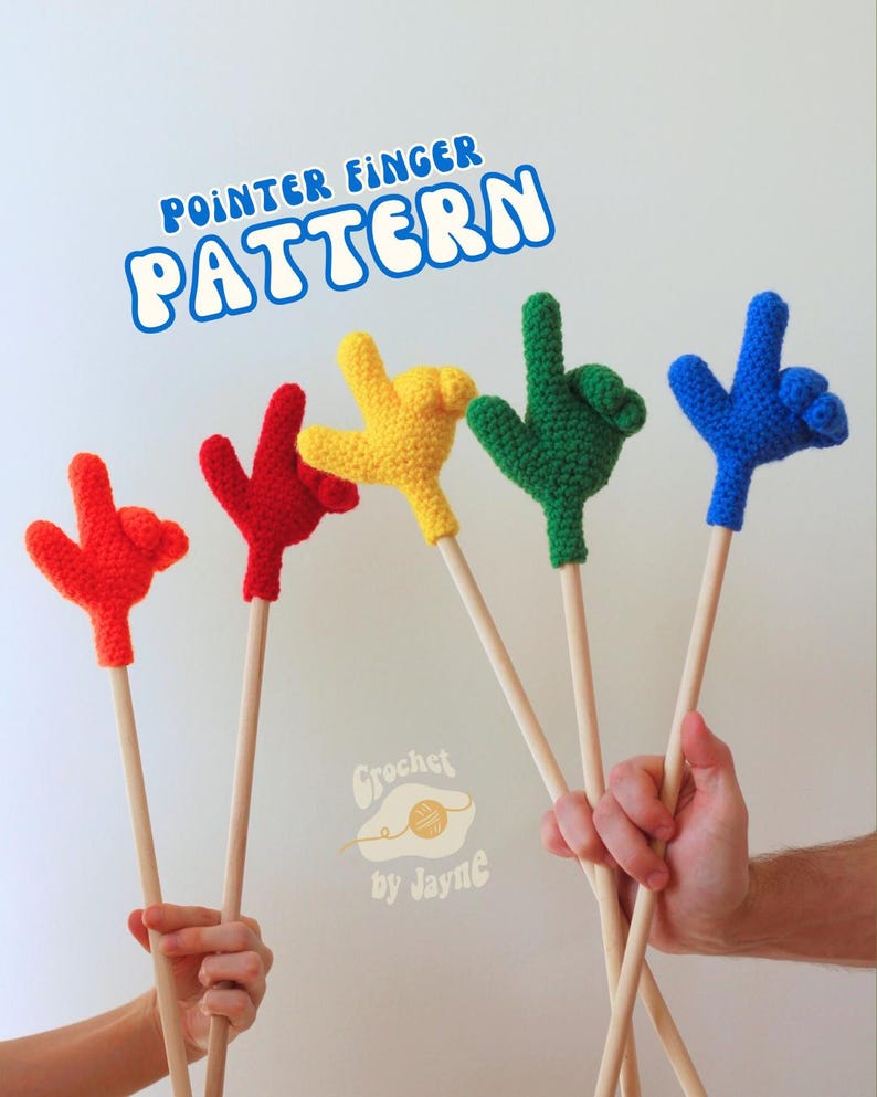 CROCHET PATTERN Pointer Finger, Custom Hand Gesture. - Etsy