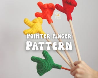 CROCHET PATTERN Pointer Finger, custom hand gesture.