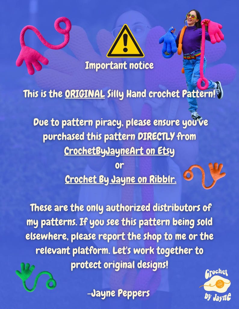 Silly Hand crochet PATTERN image 6