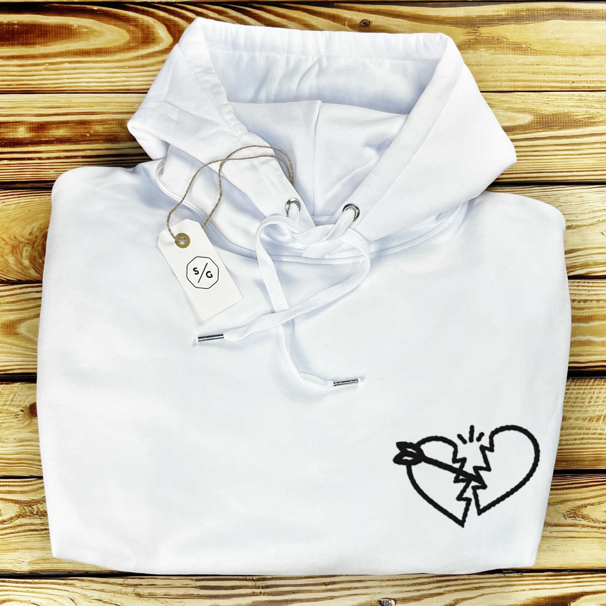 Broken heart embroidered hoodie sweatshirt hot sale
