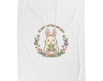 Happy Little Spring Bunny Blanket | pastel spring, vintage Easter cottagecore