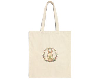 Easter Bunny Tote Bag | Pastel Spring Cottagecore Canvas Bag