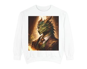 Victorian Lizard Gentleman Sweatshirt | Dapper Dragon Portrait