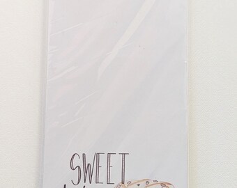 Sweet Tiding Donut Notepad | 3.65 * 8.5 Notepad | 50 pages | Brown stripe | Doughnut watercolor