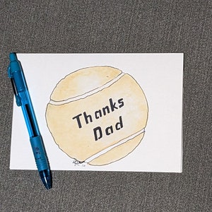 Carte de tennis imprimable pour la fête des pères | Carte de vœux 5 x 7 | Téléchargement numérique | PDF | Instantané | Impression aquarelle | Merçi papa