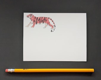 Go TIGERS Personalized Tiger Notecards| 24 4.2 x 5.5 Notecard Set | Watercolor design | Go Tigers