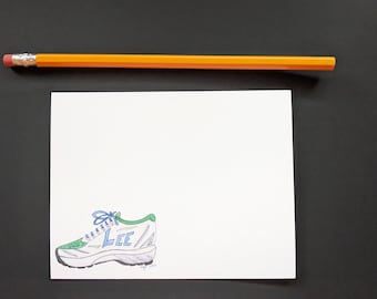 Personalized Running Shoe Notecards | 24  Flat Notecard set | A2 size |  Personalized Watercolor Design | Track Stationery