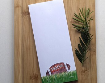 Tigers Football Notepad | 3.85 x 8.5 Rectangle  Notepad| Tiger Watercolor design | Tiger Football