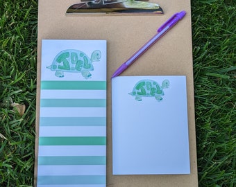 Custom Original Watercolor Turtle Stationery Set | 4.2 x 5.5 Notecard Set | Notepad | 8 x 10 Print | Children's Personalized Print |