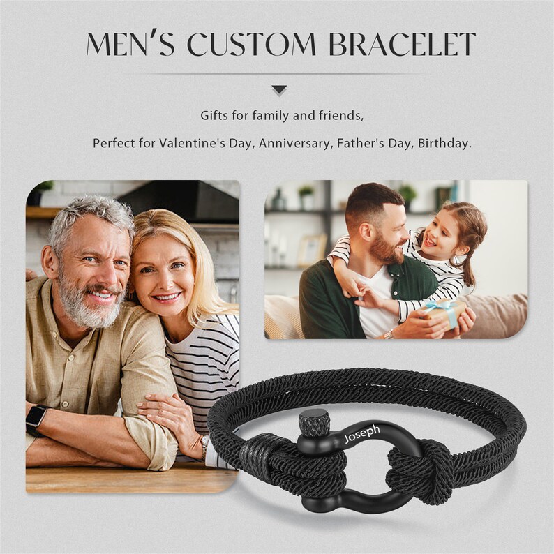 Personalised Nautical Rope Braceletmens Rope Bracelet With Etsy