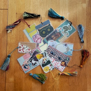 Randomized Homemade One-of-a-kind Bookmarks with Tassels: Gift for Fantasy, Sci-fi, Thriller, Horror and Romance Readers