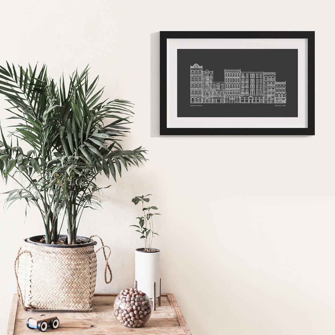 New York City Illustration – Minimalist NYC Wall Art, Black and White ...