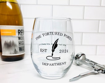 Tortured Poets Department | Tortured Poets Stemless Wine Glass | Tortured Poets Wine Glass | All's Fair in Love and Poetry