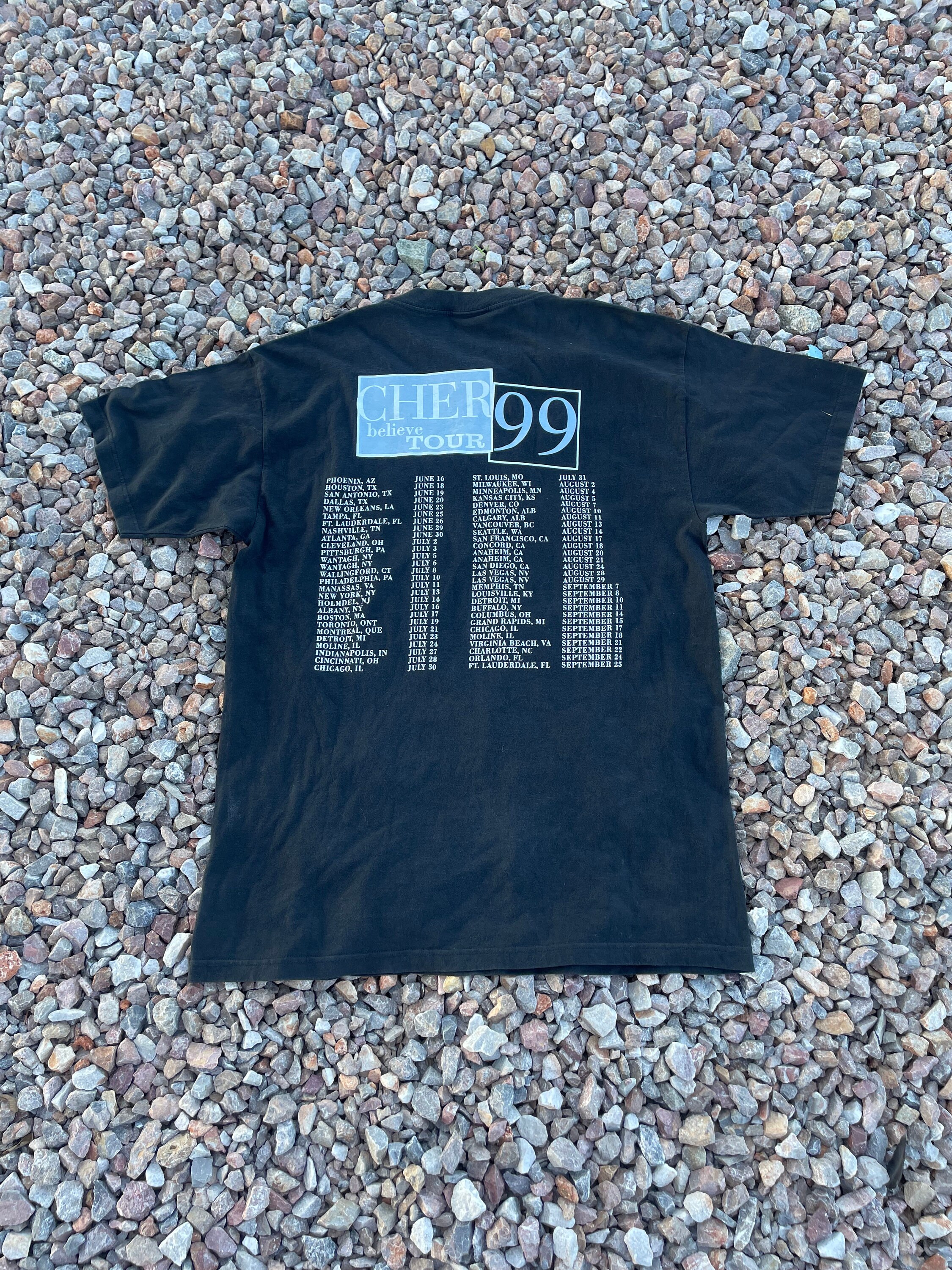 Vintage Cher Believe Tour 1999 Under License to Giant Black T 