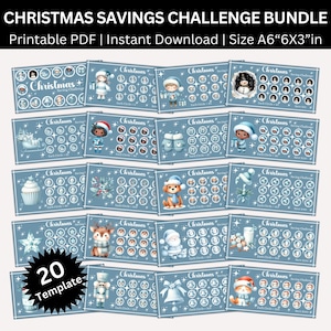 Christmas Savings Challenge Printable Bundle, Mini A6 Christmas Saving Challenges, Xmas Money Savings Cash Envelope, Holiday Budget Tracker