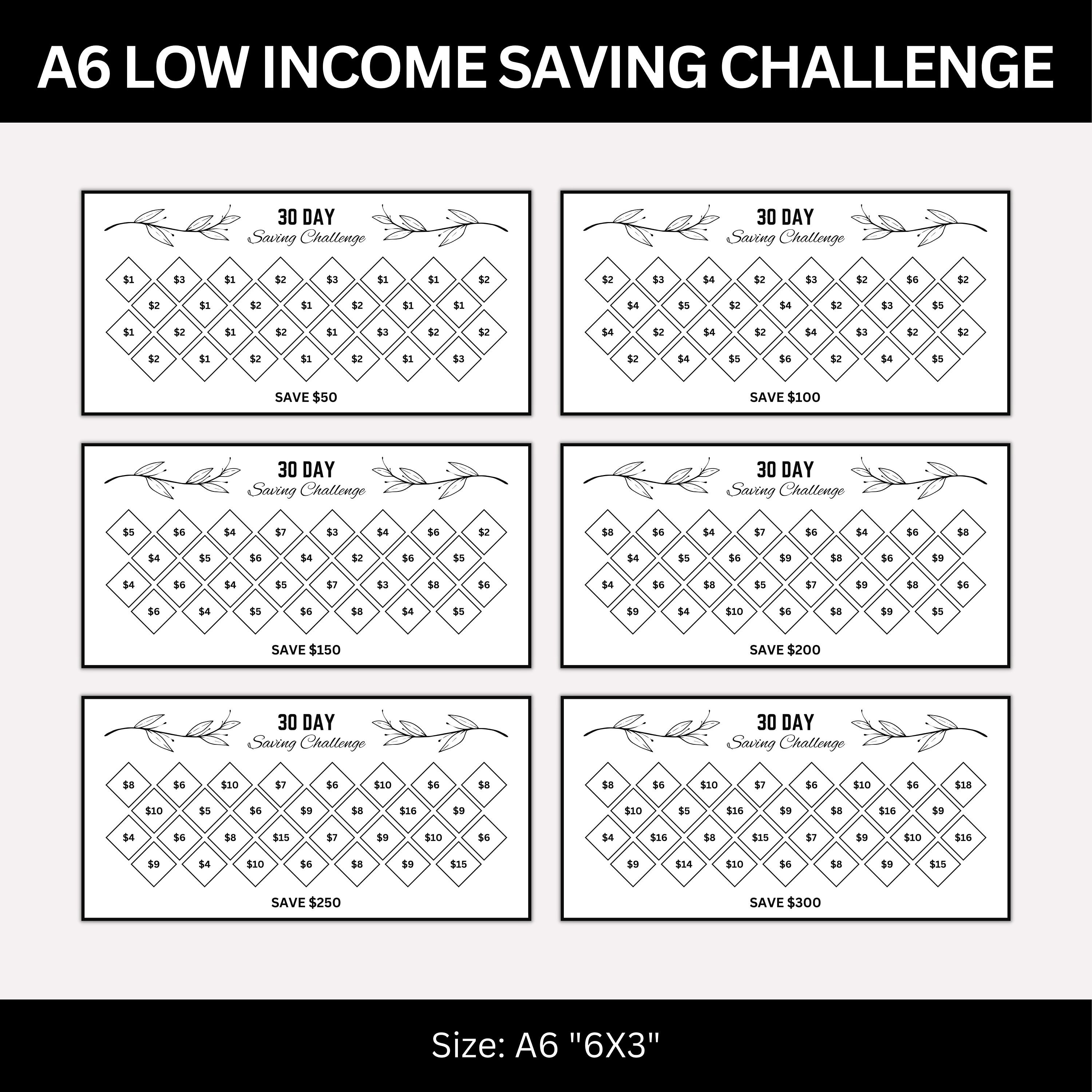 Save R Us Low Income Saving Challenge Printable Mini A6 Saving - Etsy
