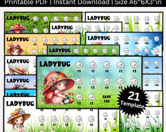 Ladybug Savings Challenge Printable Binder, A6 Mini Ladybug Envelope Saving Challenges Bundle, Money  Tracker, Ladybug Game Save Up to 4,830