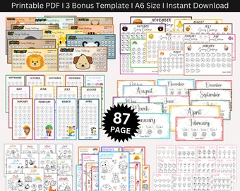 Ultimate Savings Challenge Bundle, A6 Mini Saving Challenge Printable, Money Savings Tracker, Monthly Savings Tracker, Budget Binder
