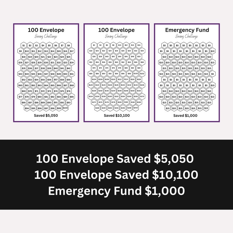 Savings Challenge Printable Binder, Mini Savings Challenge, Money ...