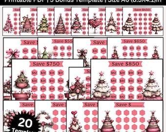 Christmas Tree Savings Challenge, A6 Printable PDF, Holiday Budget Tracker, Cash Envelope Insert, Money Savings Binder, Instant Download