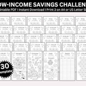 Low Income Savings Challenge Printable, Mini A6 Saving Challenge Bundle, Money Savings Trackers, Cash Budget Binder, 100 Envelope Challenge