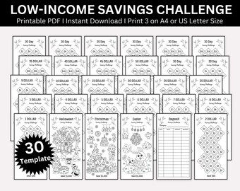 Low Income Savings Challenge Printable, Mini A6 Saving Challenge Bundle, Money Savings Trackers, Cash Budget Binder, 100 Envelope Challenge