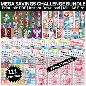 Mega medische en verpleegkundige levensreddende uitdaging | A6-bundel | Bespaar 36.060 ultieme budgetmap| 135+ spaartrackers | Pdf direct downloaden