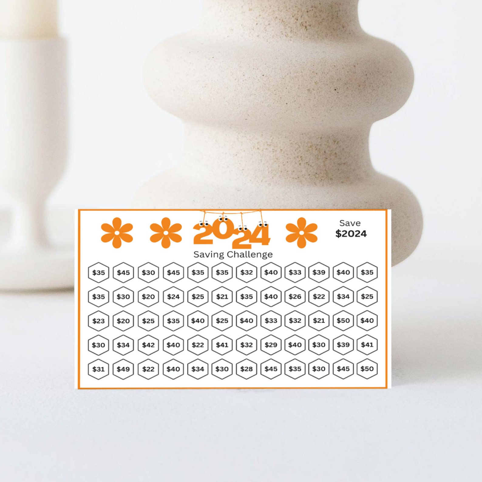 2024 Savings Challenge Printable A6 6x4, Save 2024 in 2024, 2024 Money