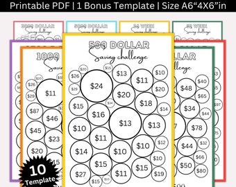 A6 Savings Challenge Printable Bundle, Mini A6 Low Income Saving Challenge, Money Savings Trackers, Budget Binder, Cash Envelope Challenge