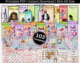 The Ultimate Financial Glow Up Savings Challenge Printable Budget Binder, Mega Saving Challenges Envelope Bundle, 103 Budgeting Templates