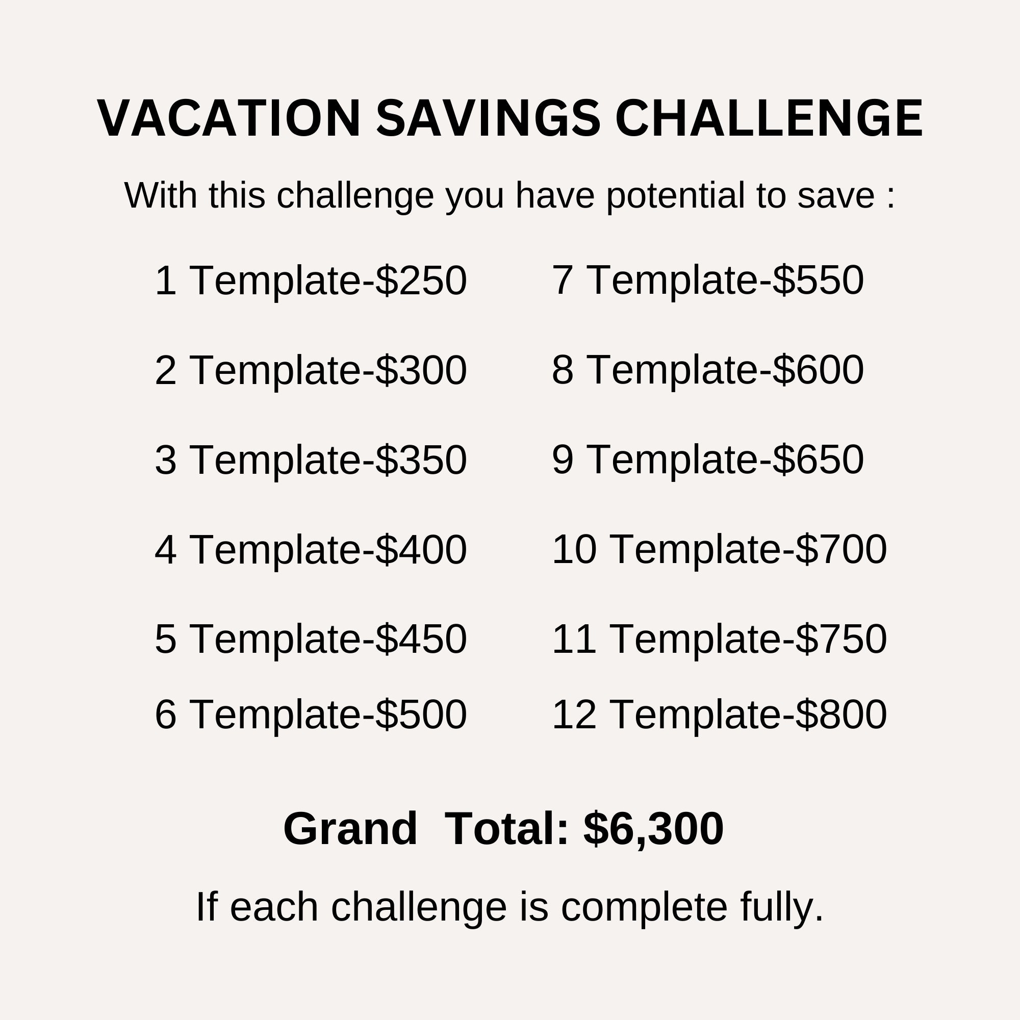 Vacation Savings Challenge Printable, Travel Savings Tracker Family Vacation Saving Printable ...