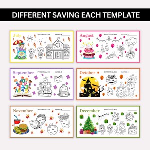 a set of four different coloring sheets for children