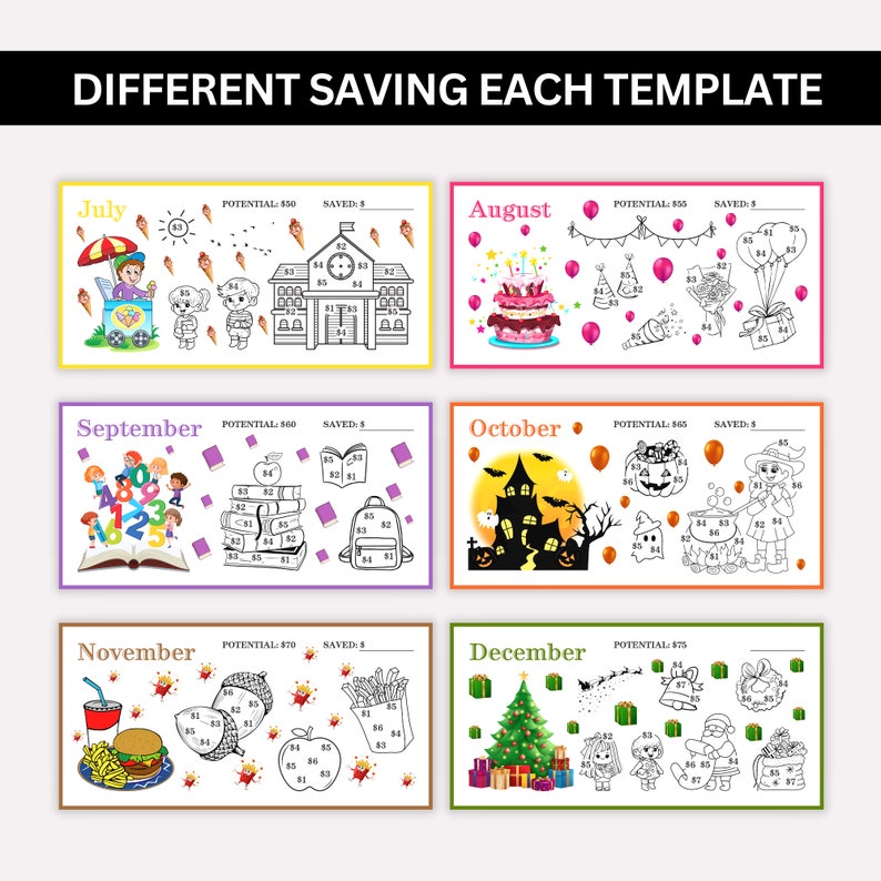 a set of four different coloring sheets for children