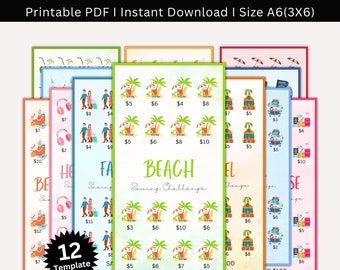 Vacation Saving Challenge, Family Vacation Savings Printable, Vacation Fund Savings, A6 Envelope Challenge, Travel Savings, Vacation Planner