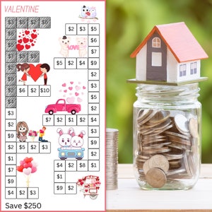 a jar full of money with a house on top of it