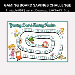 Savings Game Board Challenge Printable, A6 Mini Saving Challenges, Money Game Board Tracker, Budget Savings Game & Cash Envelopes