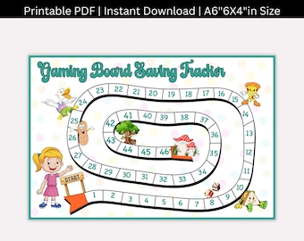 Savings Game Board Challenge Printable, A6 Mini Saving Challenges, Money Game Board Tracker, Budget Savings Game & Cash Envelopes