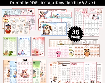Ultimate Mega Owl Mini Savings Challenge Printable Bundle, Owl Money Saving Tracker, A6 Mini Savings Challenge, Cash Envelope Challenges