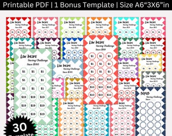 Low Income Savings Challenge Printable Bundle, A6 Mini Saving Challenges, Money Savings Tracker, Budget Binder, Cash Envelope, Cash stuffing
