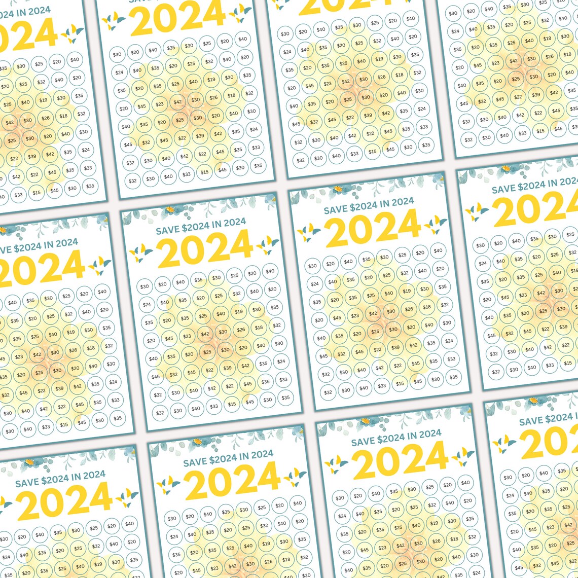 Buy 2024 Saving Challenge Printable, Save 2024 in 2024, 2024 Money