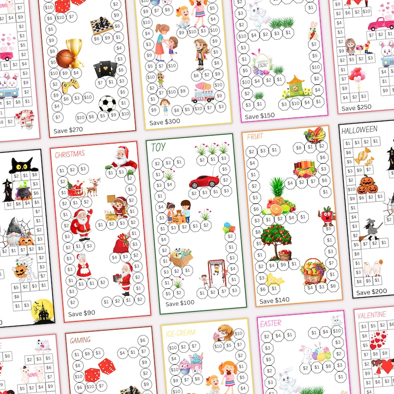 a group of children's worksheets with pictures on them