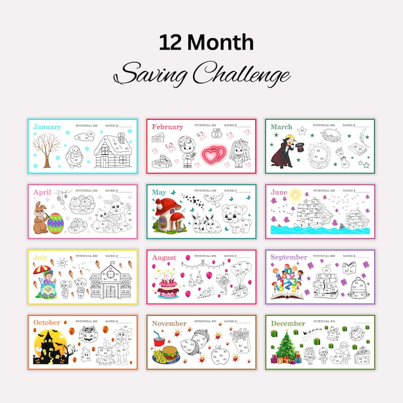 twelve months of the year coloring pages