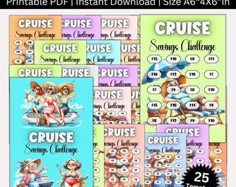 Cruise Ship Vacation Savings Challenge Printable, Travel Saving Envelope Challenges, Cruise Planner Stuffing, Old Couple Trip Budget Binder