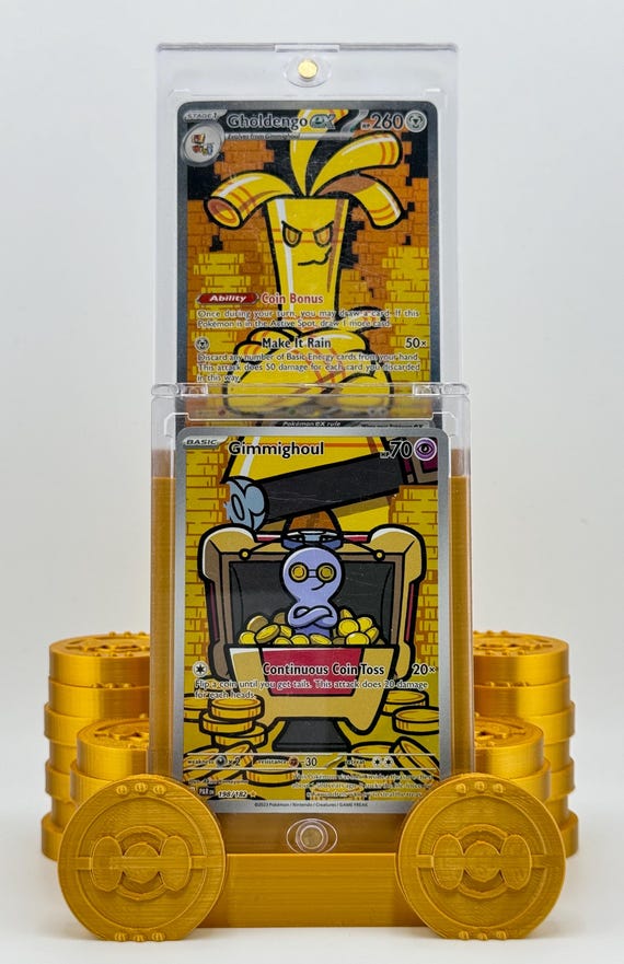 Gimmighoul and Gholdengo Custom Card Stand - Etsy